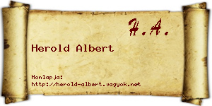 Herold Albert névjegykártya
